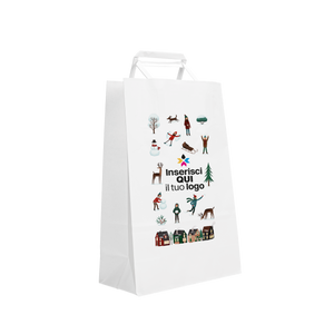 Shopper in carta Basic bianco Natale- Printcentral - - -