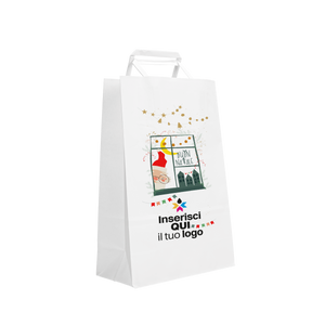 Shopper in carta Basic bianco Natale- Printcentral - - -