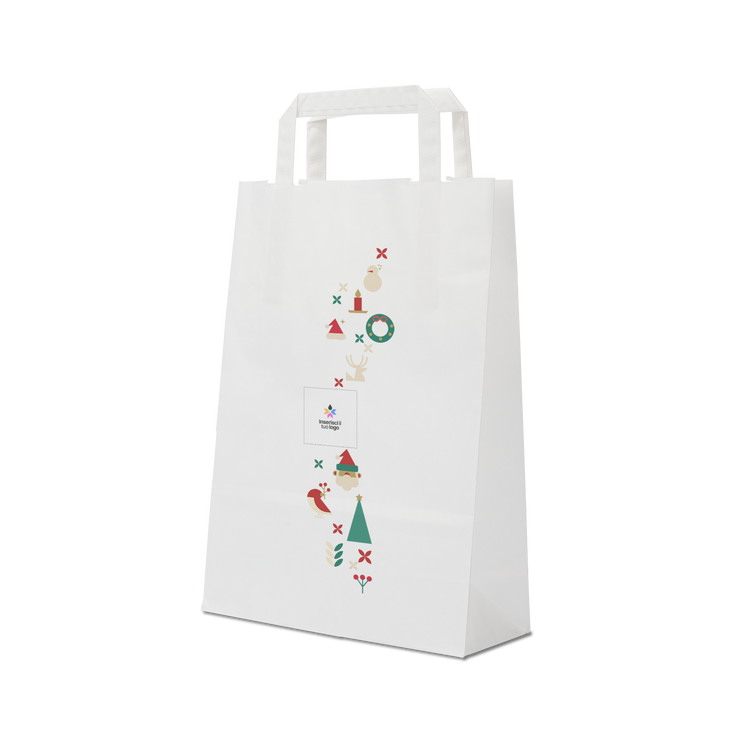 Shopper in carta Basic bianco Natale- Printcentral - - -