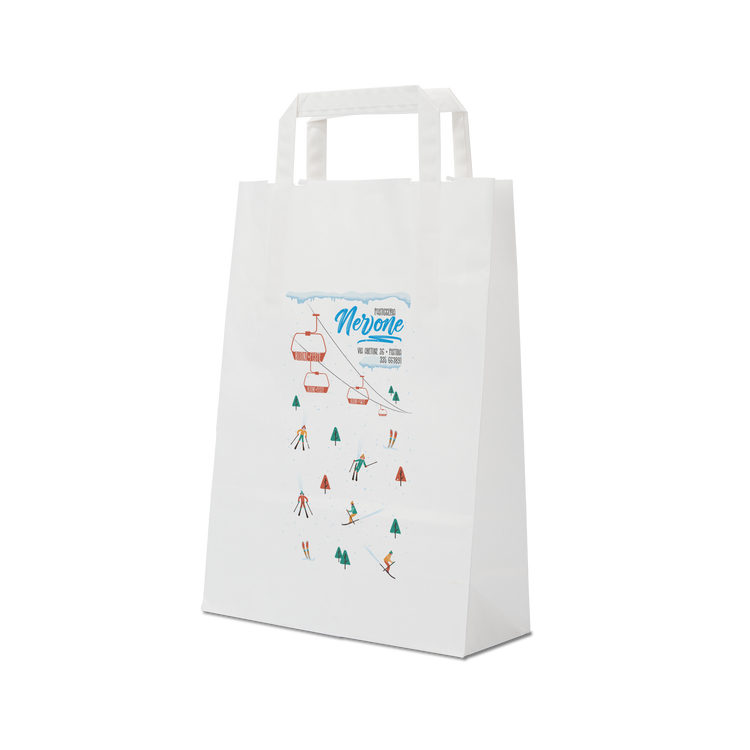 Shopper in carta Basic bianco Natale- Printcentral - - -