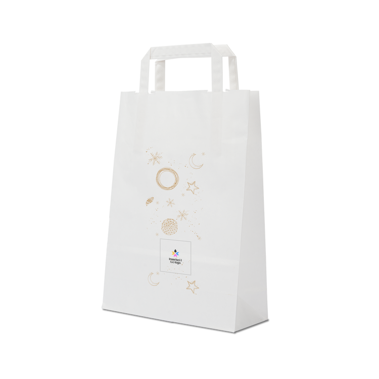 Shopper in carta Basic bianco Natale- Printcentral - - -