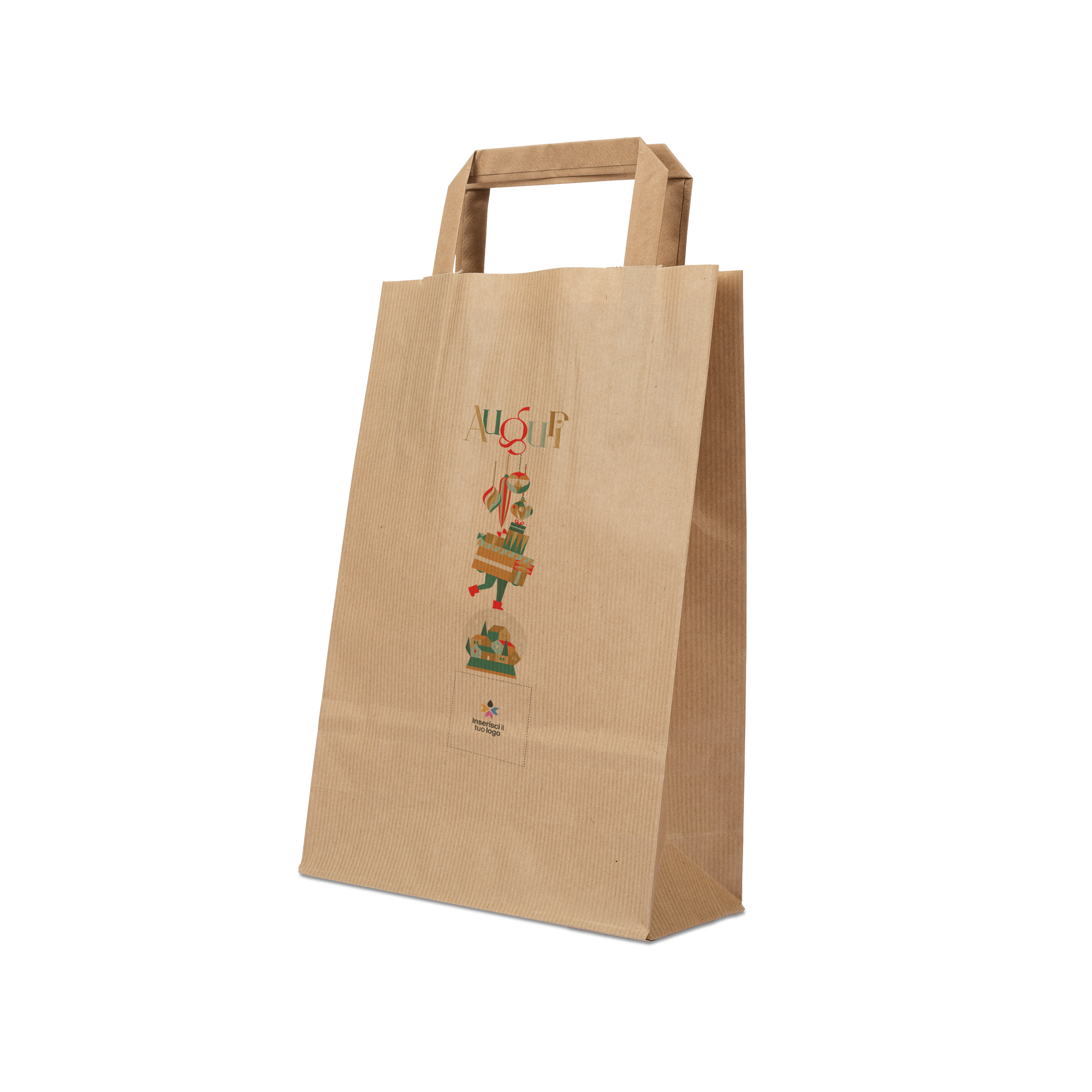 Shopper in carta Basic avana Natale