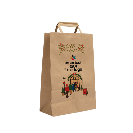 Shopper in carta Basic avana Natale- Printcentral - - -