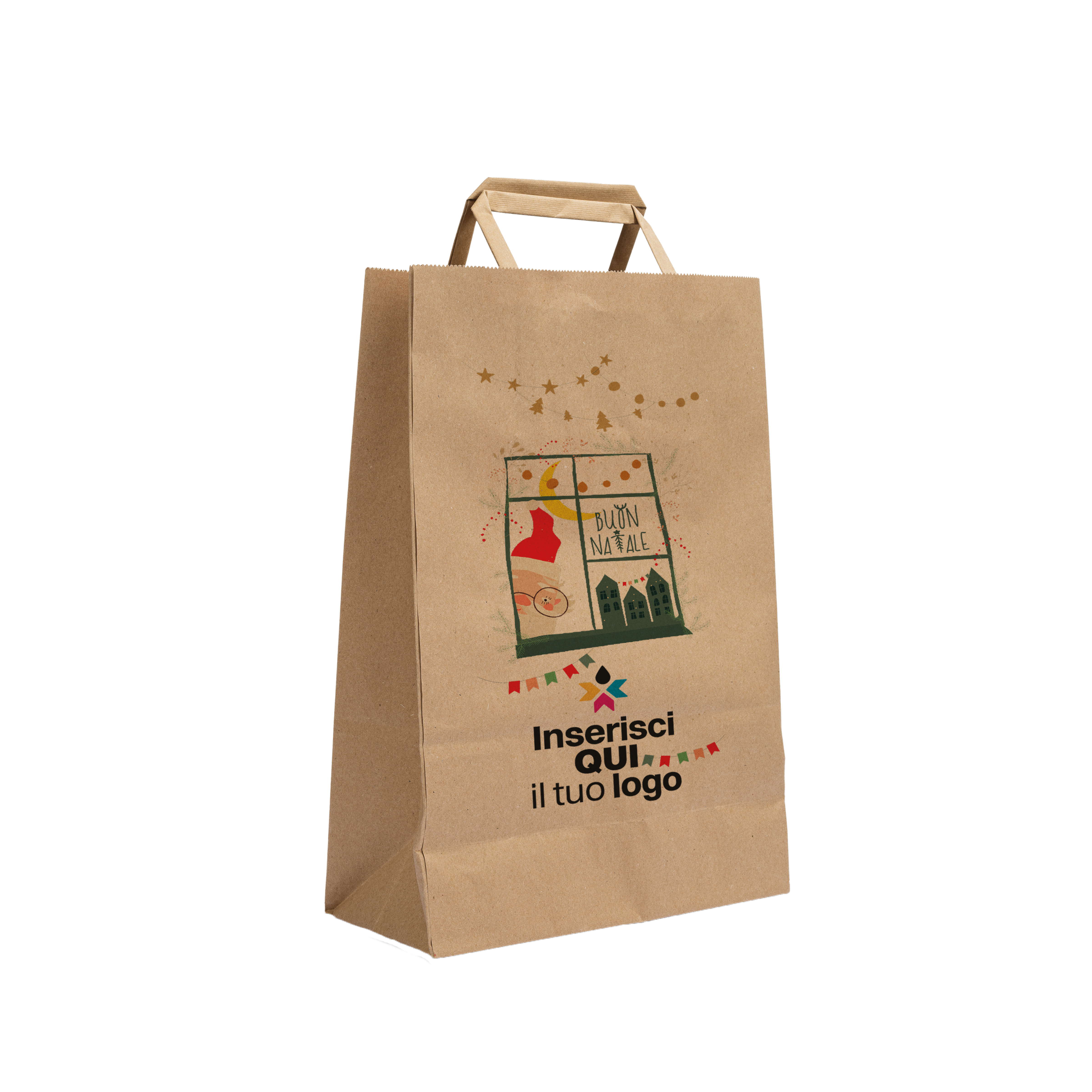 Shopper in carta Basic avana Natale- Printcentral - - -