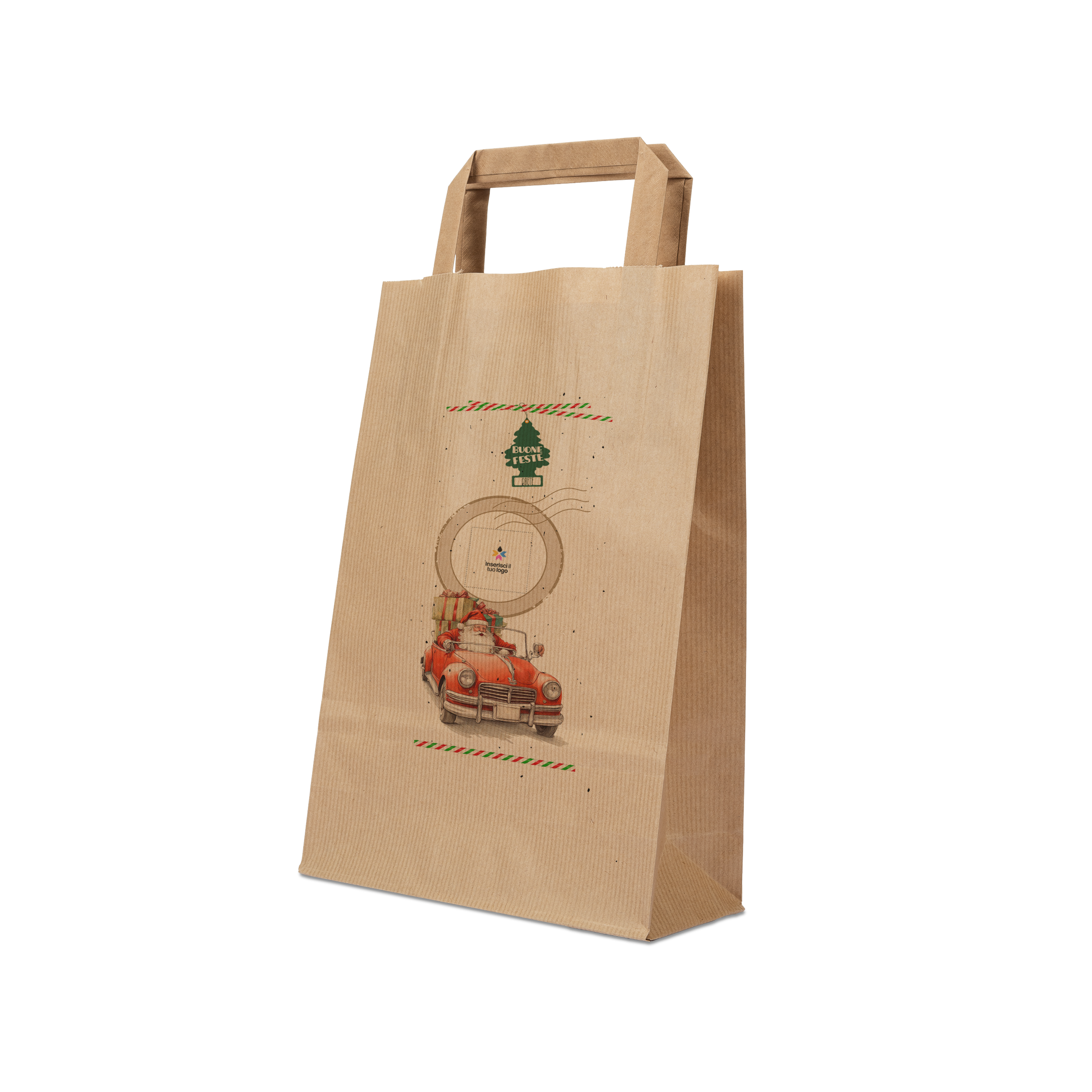 Shopper in carta Basic avana Natale- Printcentral - - -