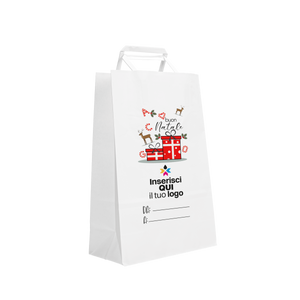 Shopper in carta Basic bianco Natale- Printcentral - - -