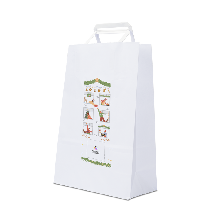Shopper in carta Basic bianco Natale- Printcentral - - -