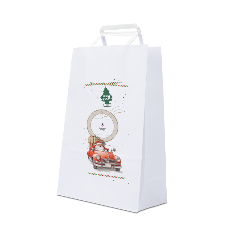 Shopper in carta Basic bianco Natale- Printcentral - - -