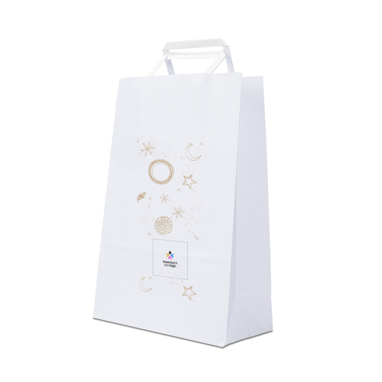 Shopper in carta Basic bianco Natale- Printcentral - - -