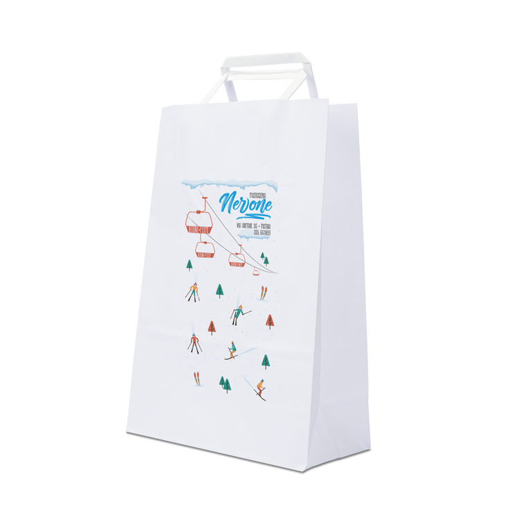 Shopper in carta Basic bianco Natale- Printcentral - - -