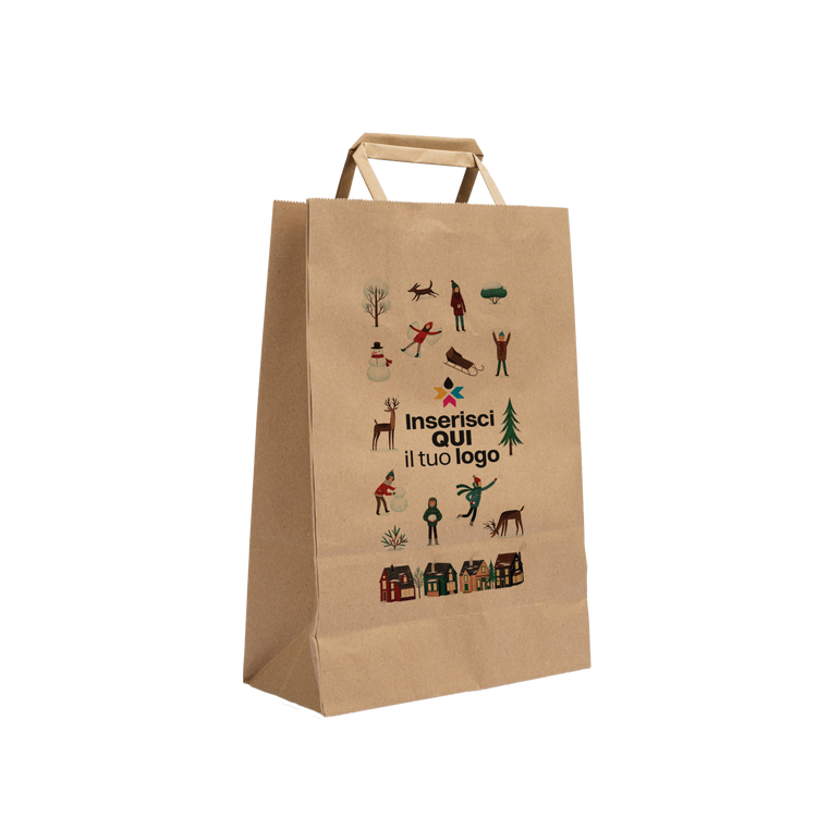 Shopper in carta Basic avana Natale- Printcentral - - -