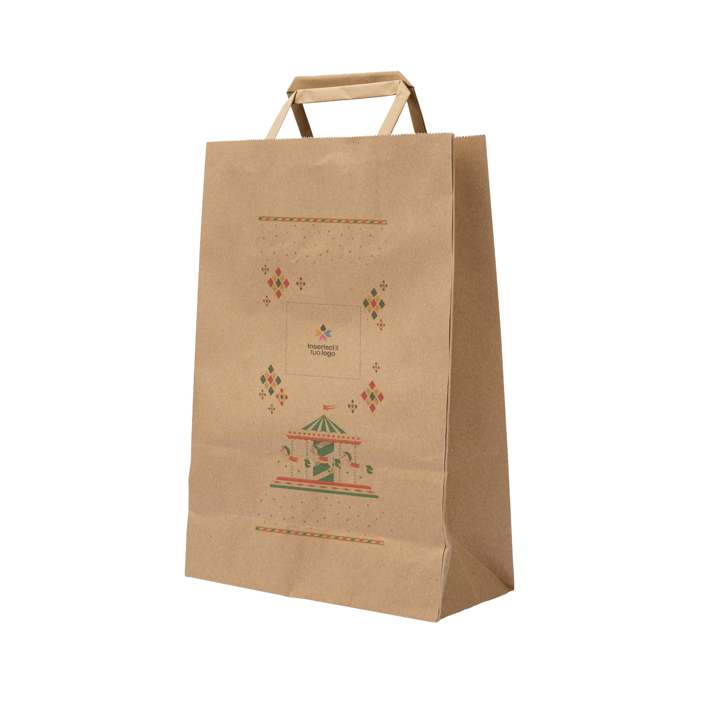 Shopper in carta Basic avana Natale- Printcentral - - -