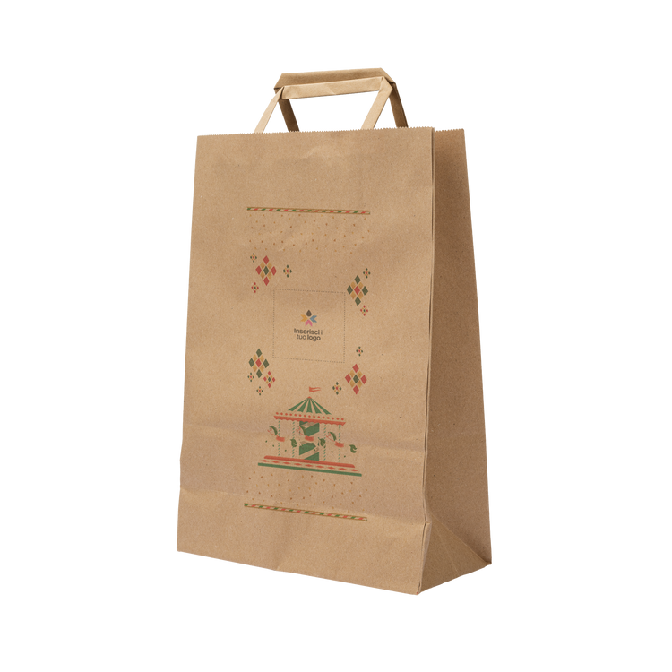 Shopper in carta Basic avana Natale- Printcentral - - -