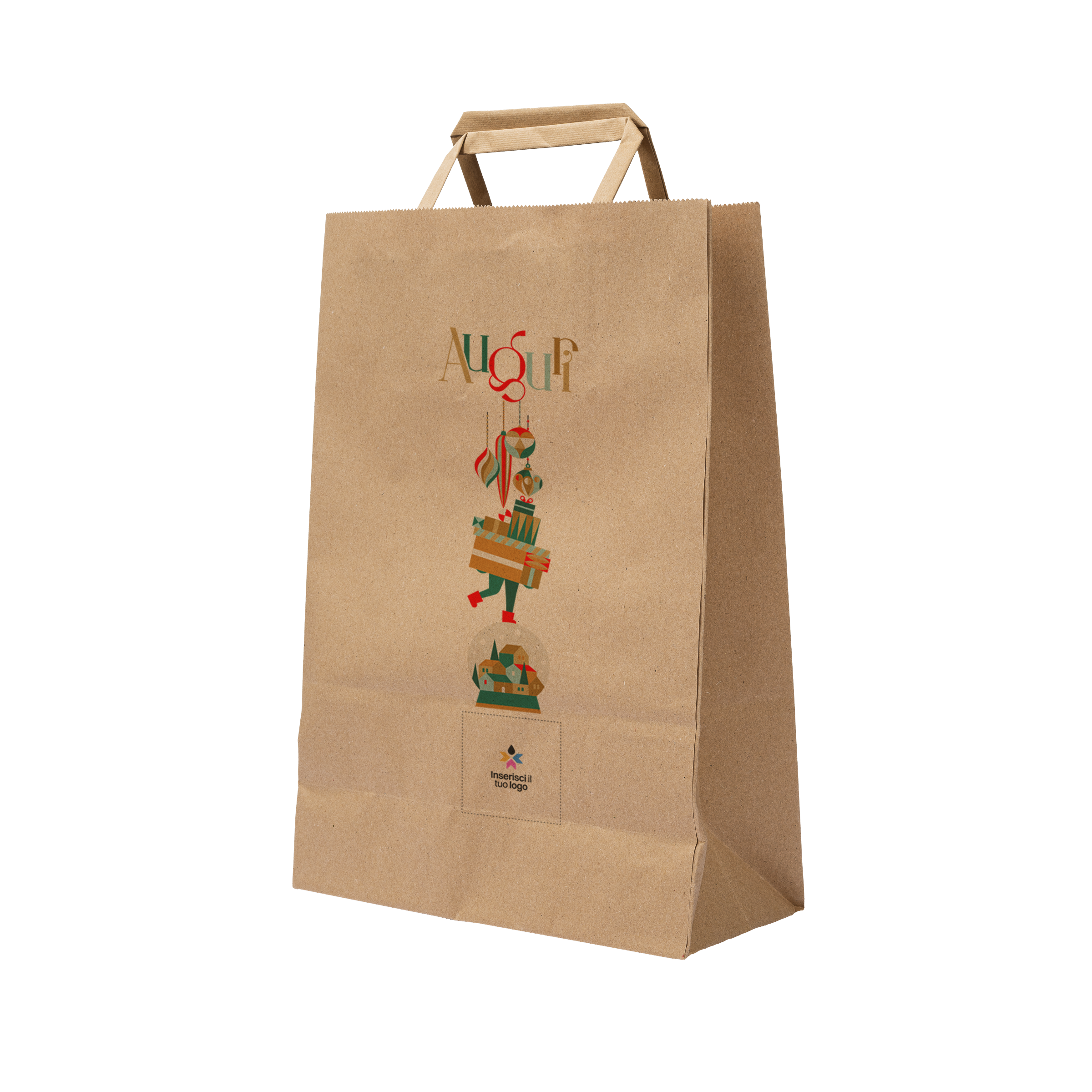 Shopper in carta Basic avana Natale- Printcentral - - -