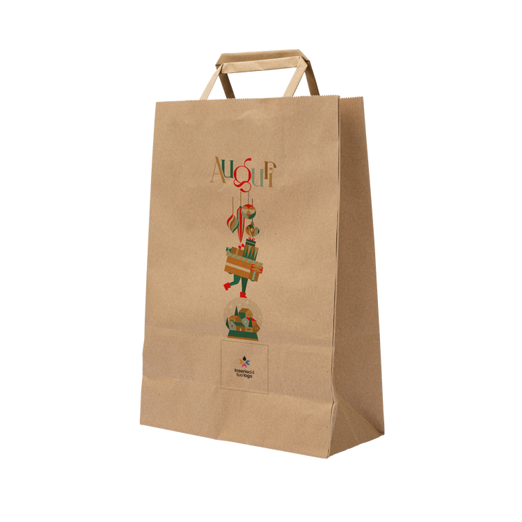 Shopper in carta Basic avana Natale- Printcentral - - -