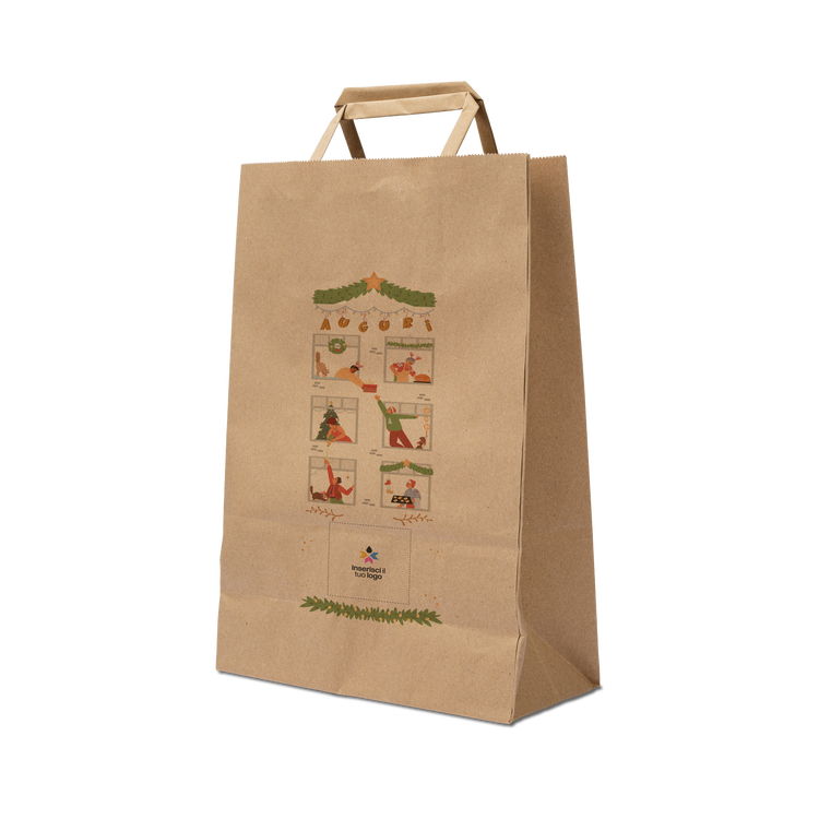 Shopper in carta Basic avana Natale- Printcentral - - -