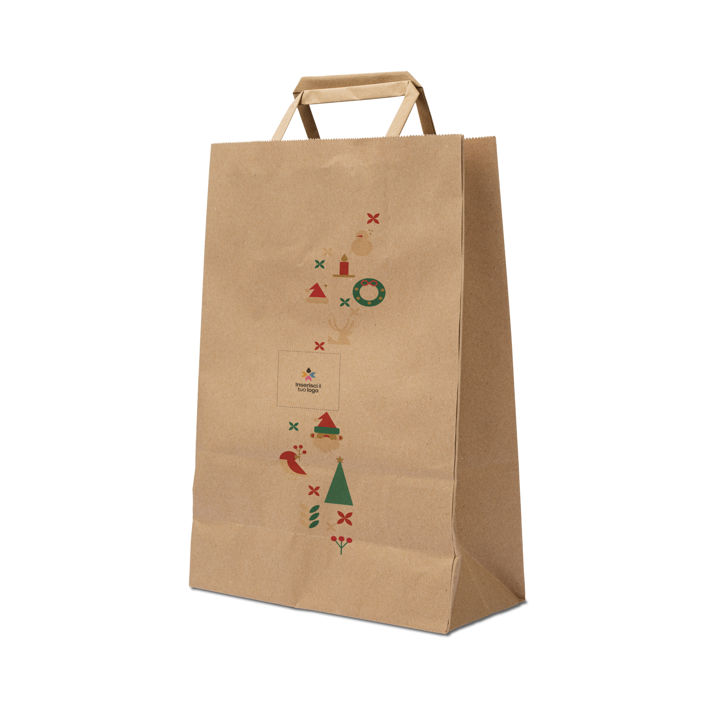 Shopper in carta Basic avana Natale- Printcentral - - -