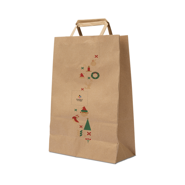 Shopper in carta Basic avana Natale- Printcentral - - -