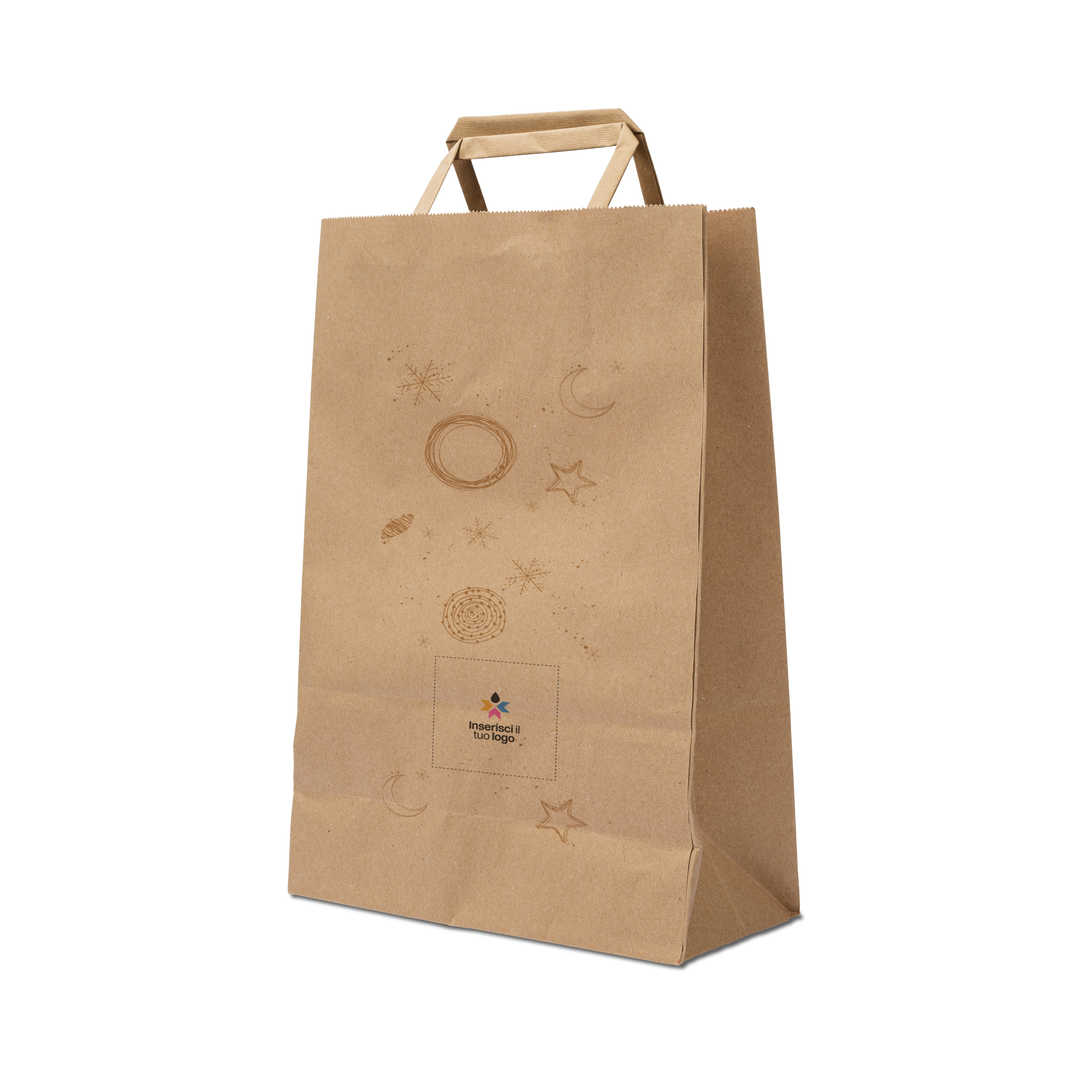 Shopper in carta Basic avana Natale- Printcentral - - -