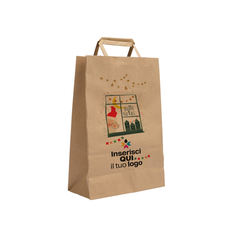 Shopper in carta Basic avana Natale- Printcentral - - -