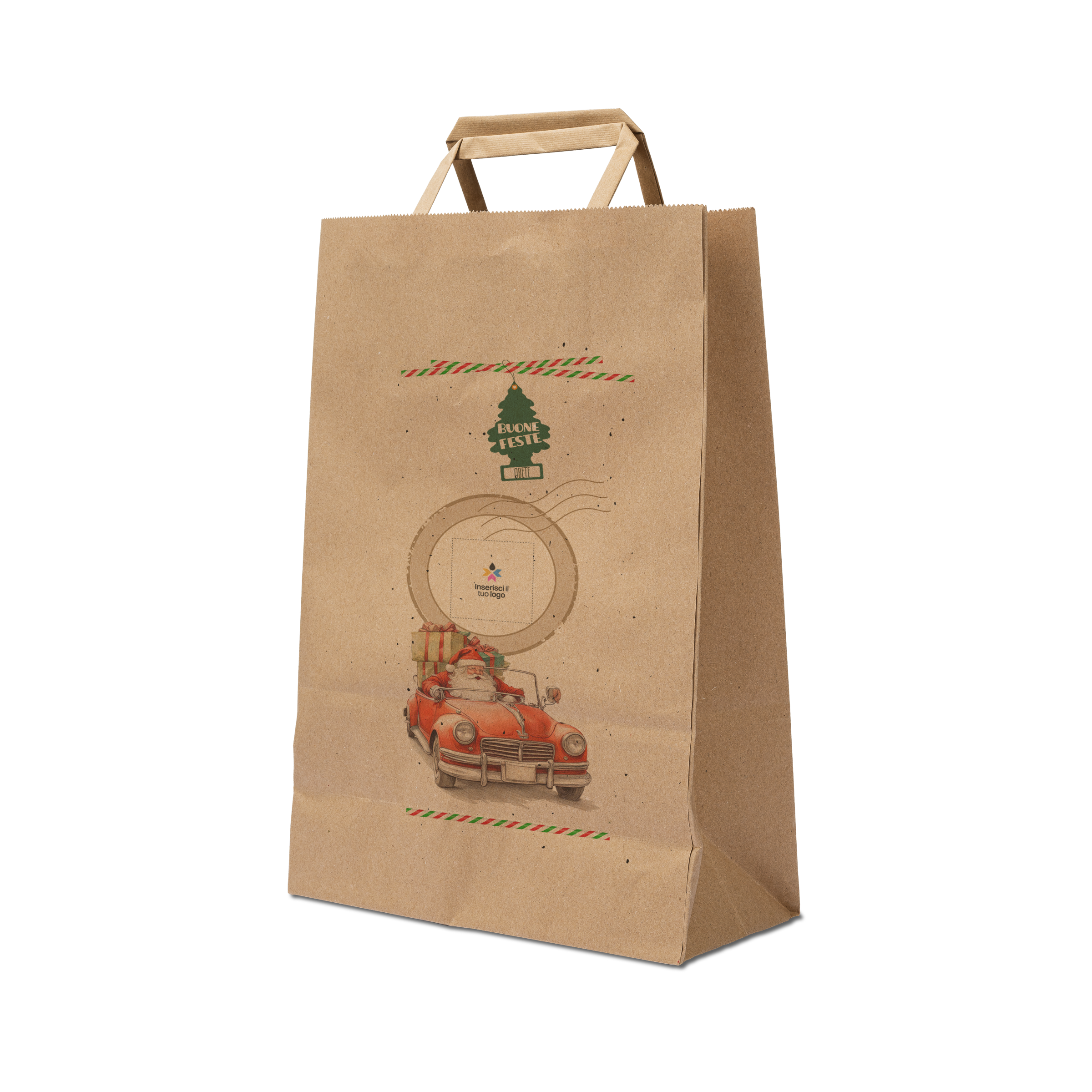 Shopper in carta Basic avana Natale- Printcentral - - -
