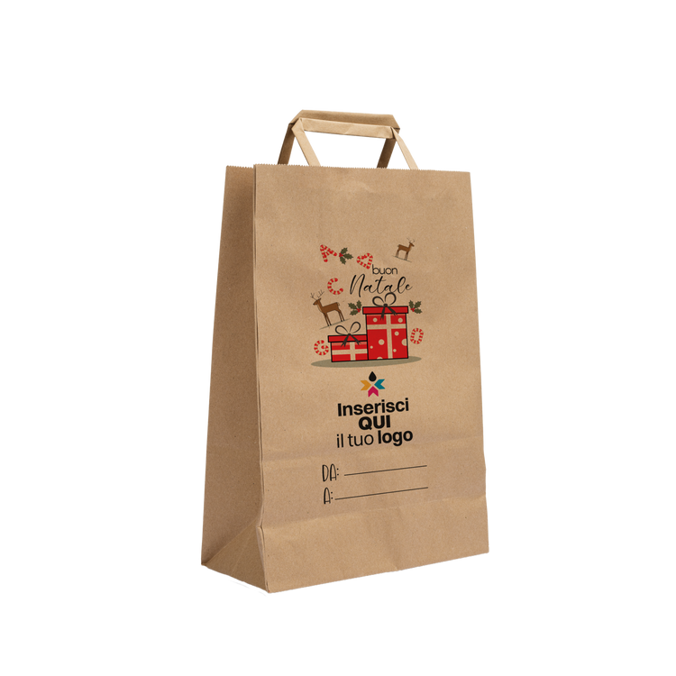 Shopper in carta Basic avana Natale- Printcentral - - -