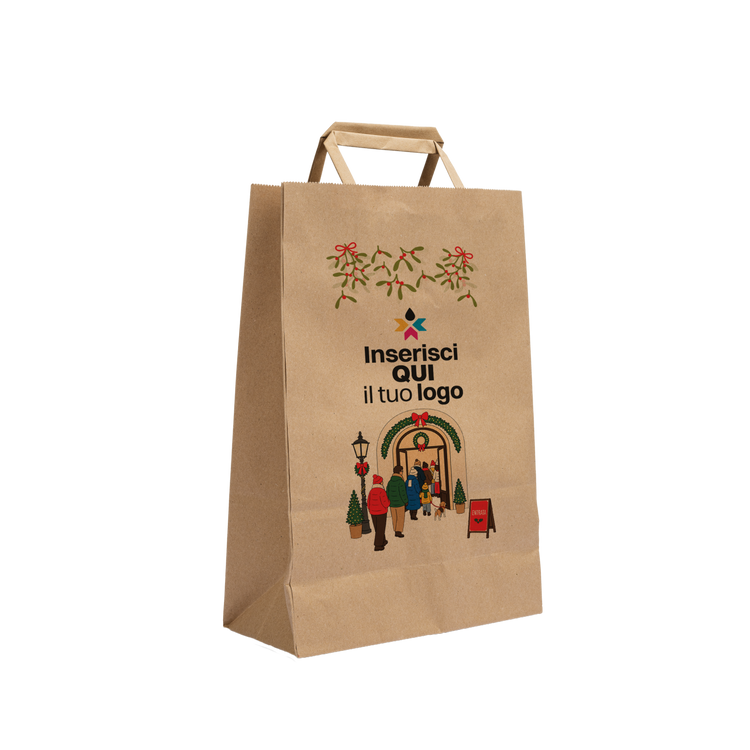 Shopper in carta Basic avana Natale- Printcentral - - -