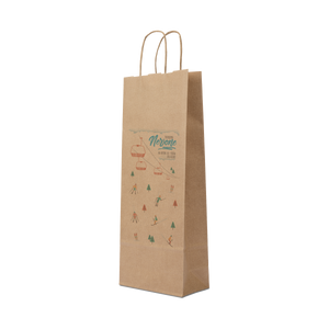 Shopper in carta portabottiglia Elegance avana Natale- Printcentral - - -