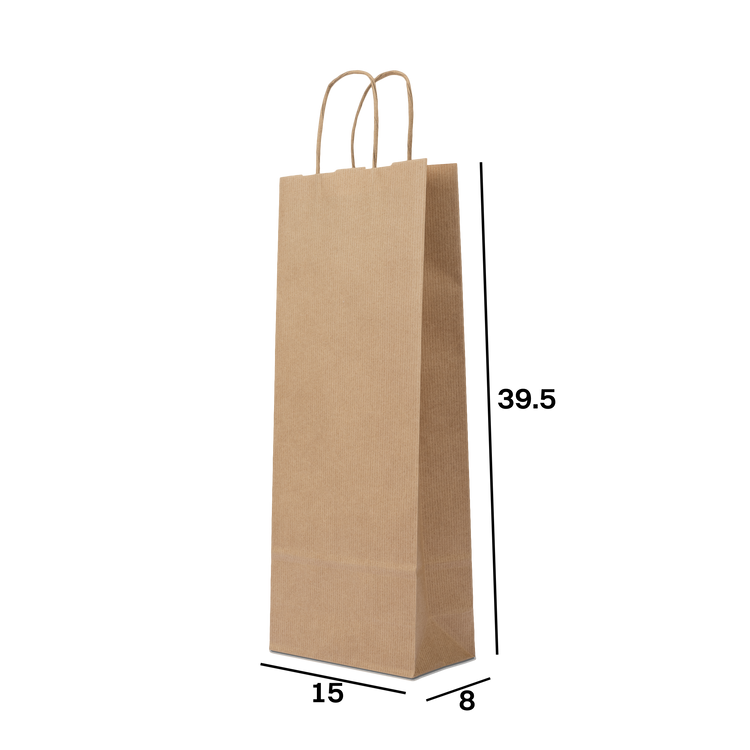Shopper in carta portabottiglia Elegance avana Natale- Printcentral - - -