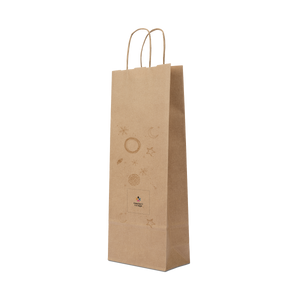 Shopper in carta portabottiglia Elegance avana Natale- Printcentral - - -