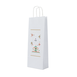 Shopper in carta portabottiglia Elegance bianco Natale- Printcentral - - -