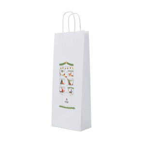 Shopper in carta portabottiglia Elegance bianco Natale- Printcentral - - -