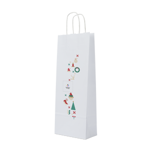 Shopper in carta portabottiglia Elegance bianco Natale- Printcentral - - -
