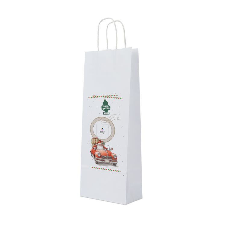 Shopper in carta portabottiglia Elegance bianco Natale- Printcentral - - -