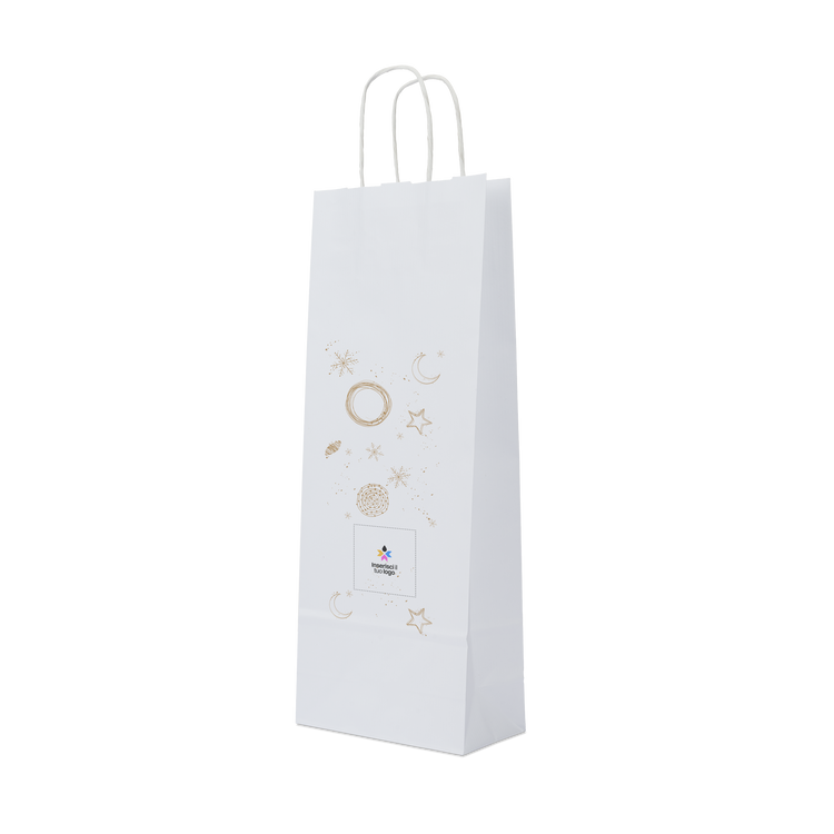 Shopper in carta portabottiglia Elegance bianco Natale- Printcentral - - -