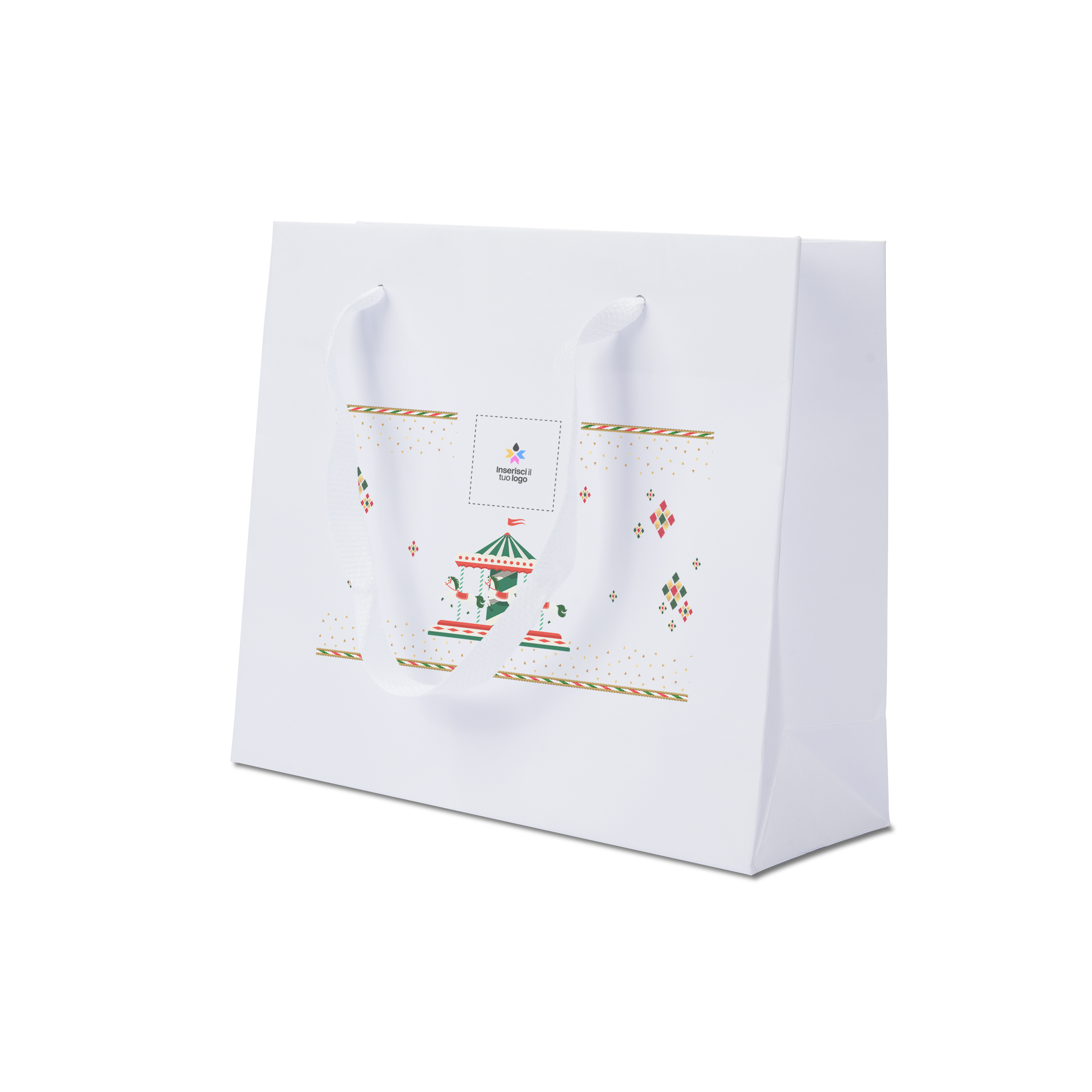 Shoppre in carta Lux bianco Natale- Printcentral - - -