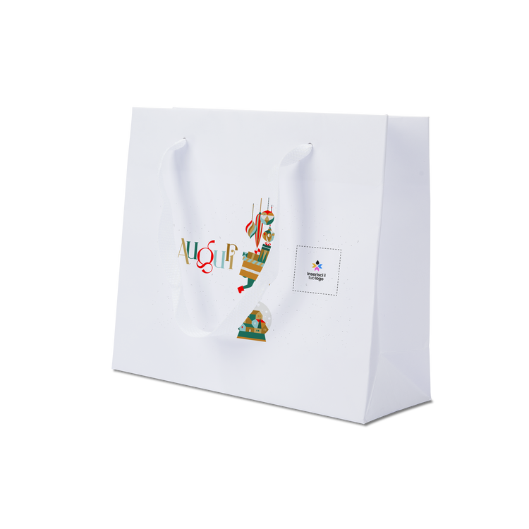 Shoppre in carta Lux bianco Natale- Printcentral - - -
