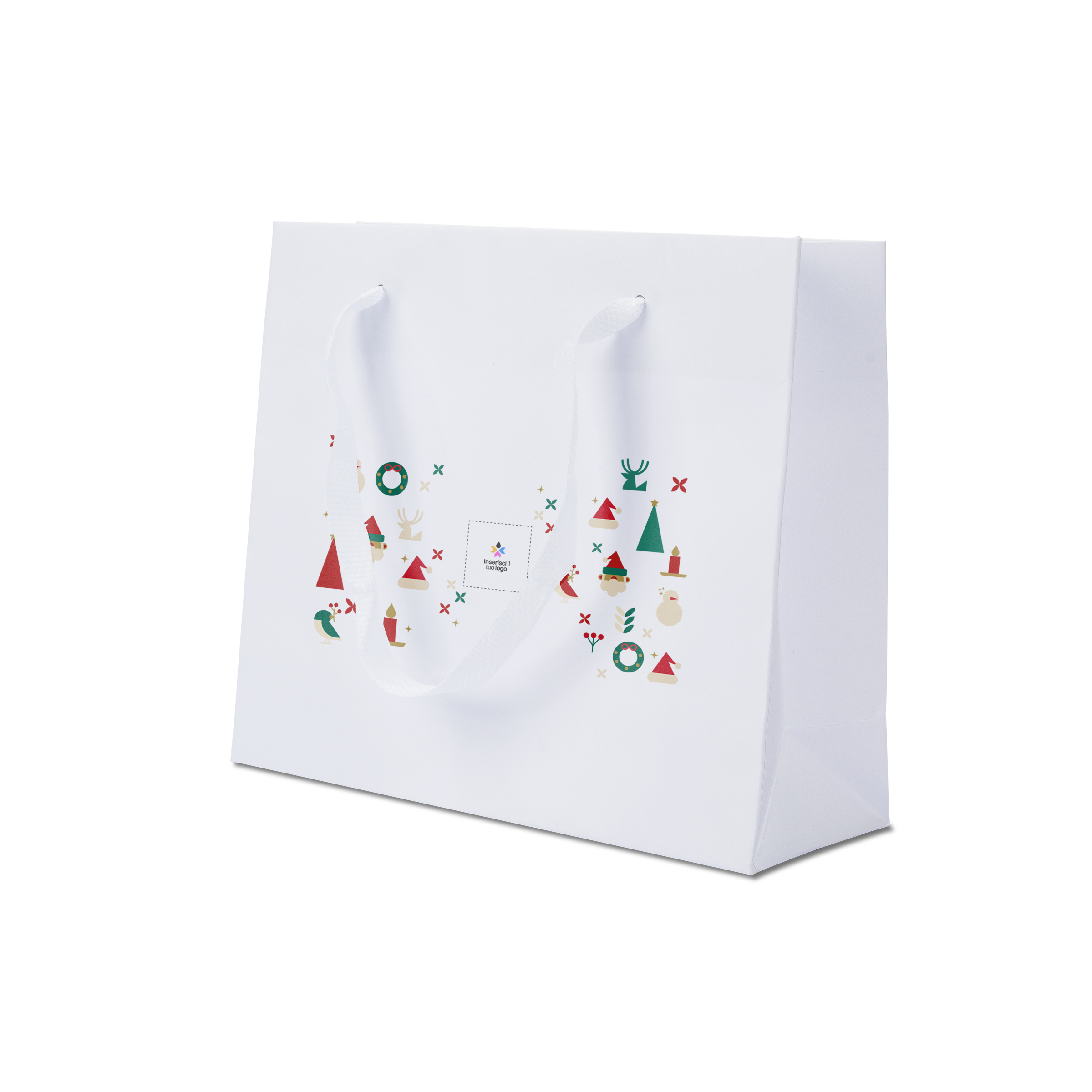 Shoppre in carta Lux bianco Natale