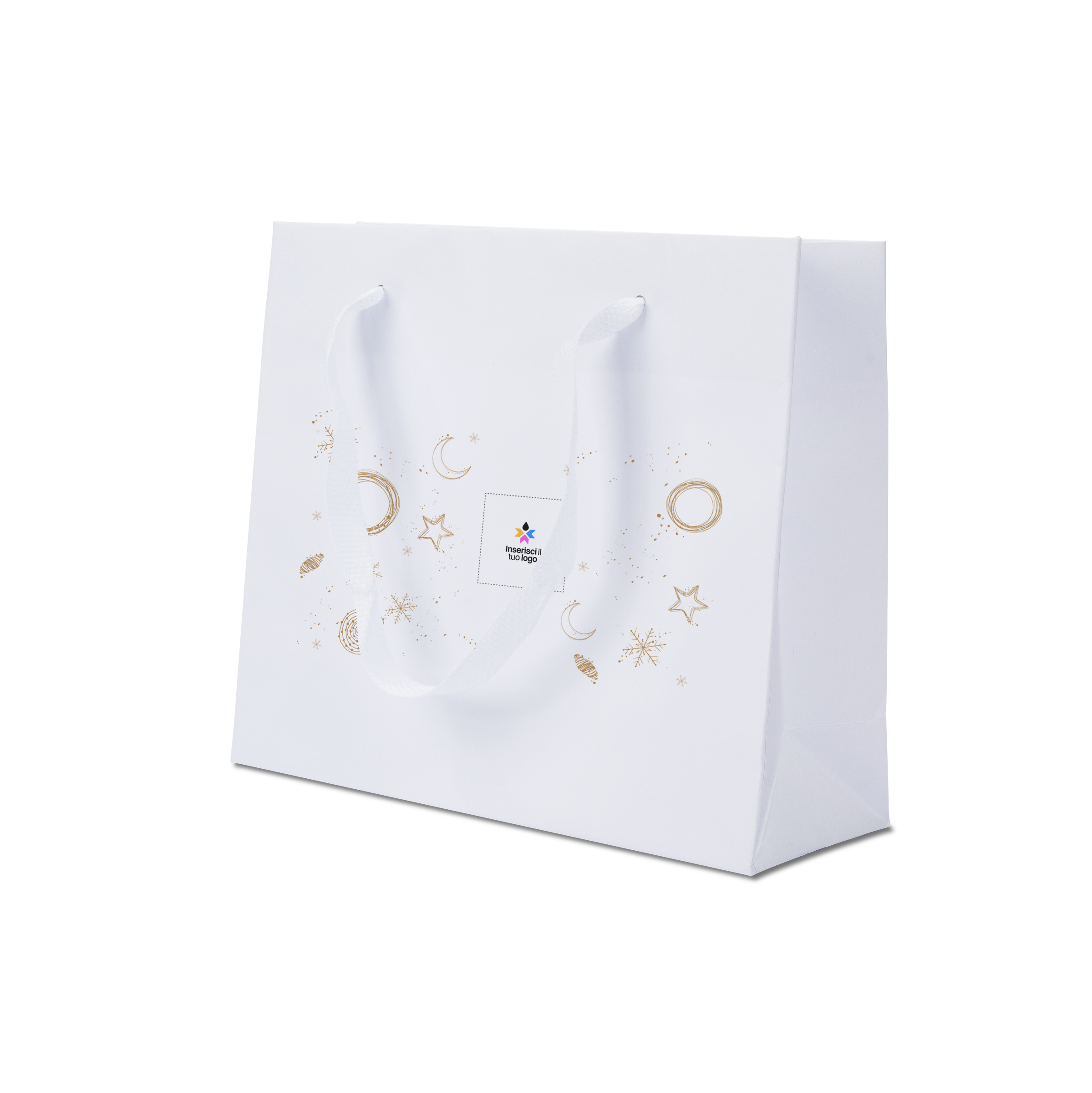 Shoppre in carta Lux bianco Natale- Printcentral - - -