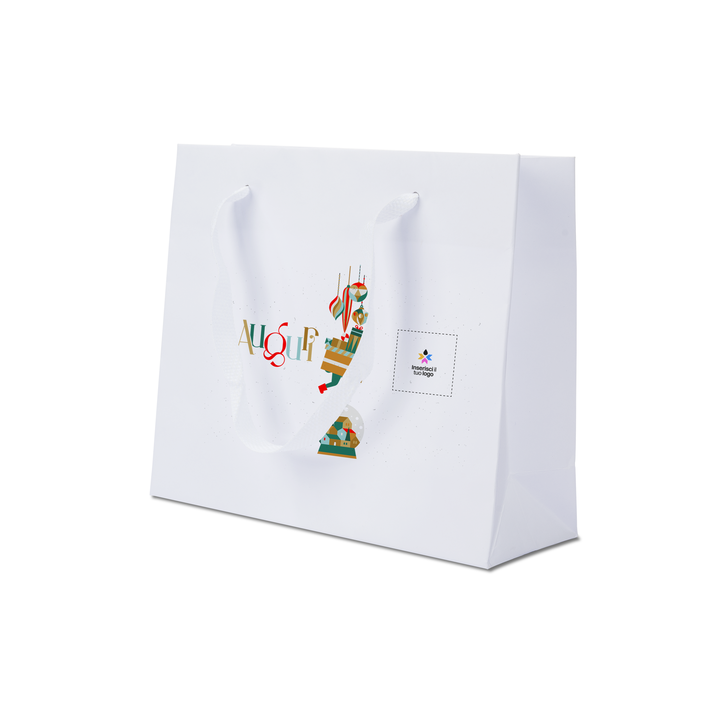 Shoppre in carta Lux bianco Natale- Printcentral - - -