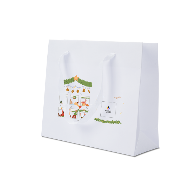 Shoppre in carta Lux bianco Natale- Printcentral - - -
