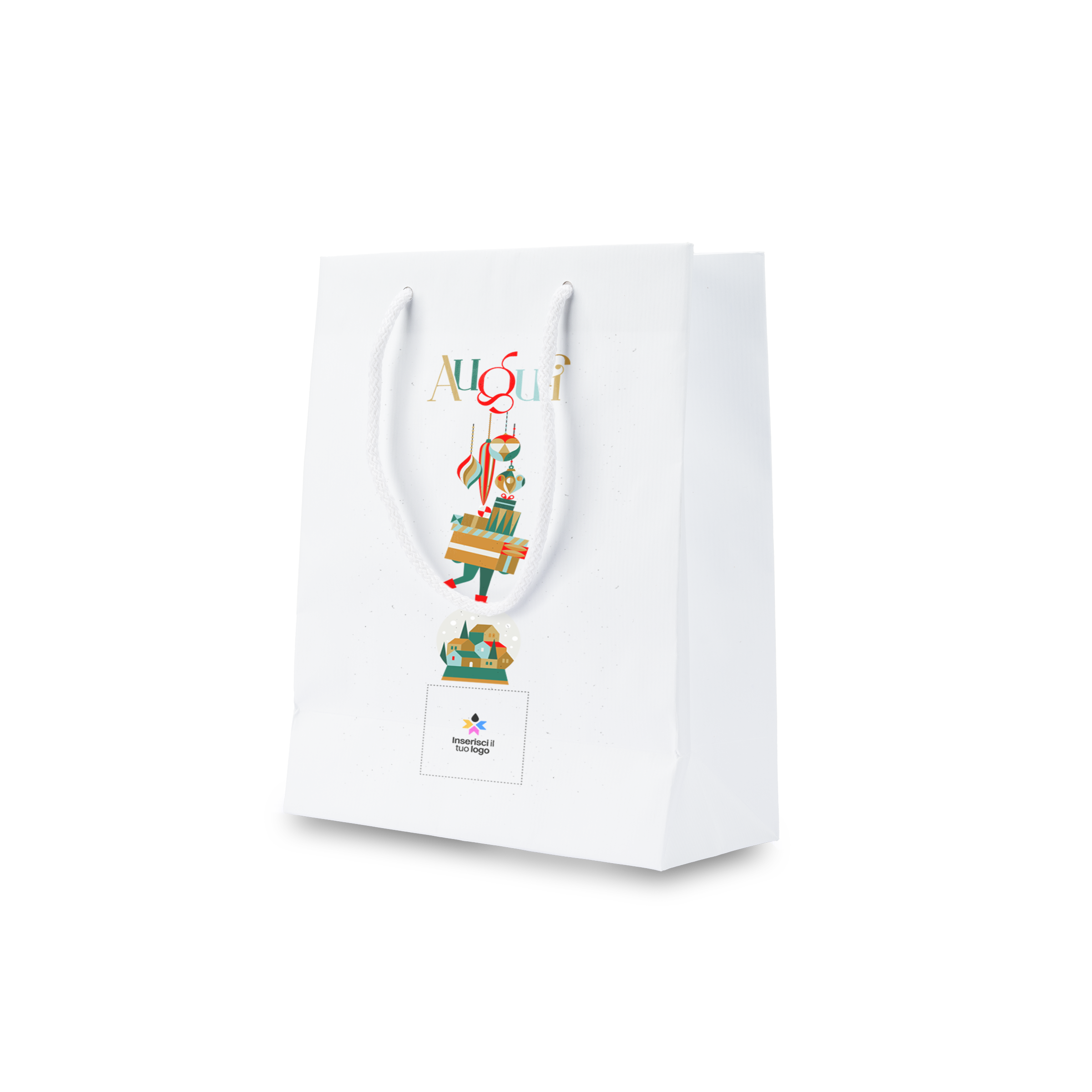 Shoppre in carta Lux sealing bianco Natale- Printcentral - - -