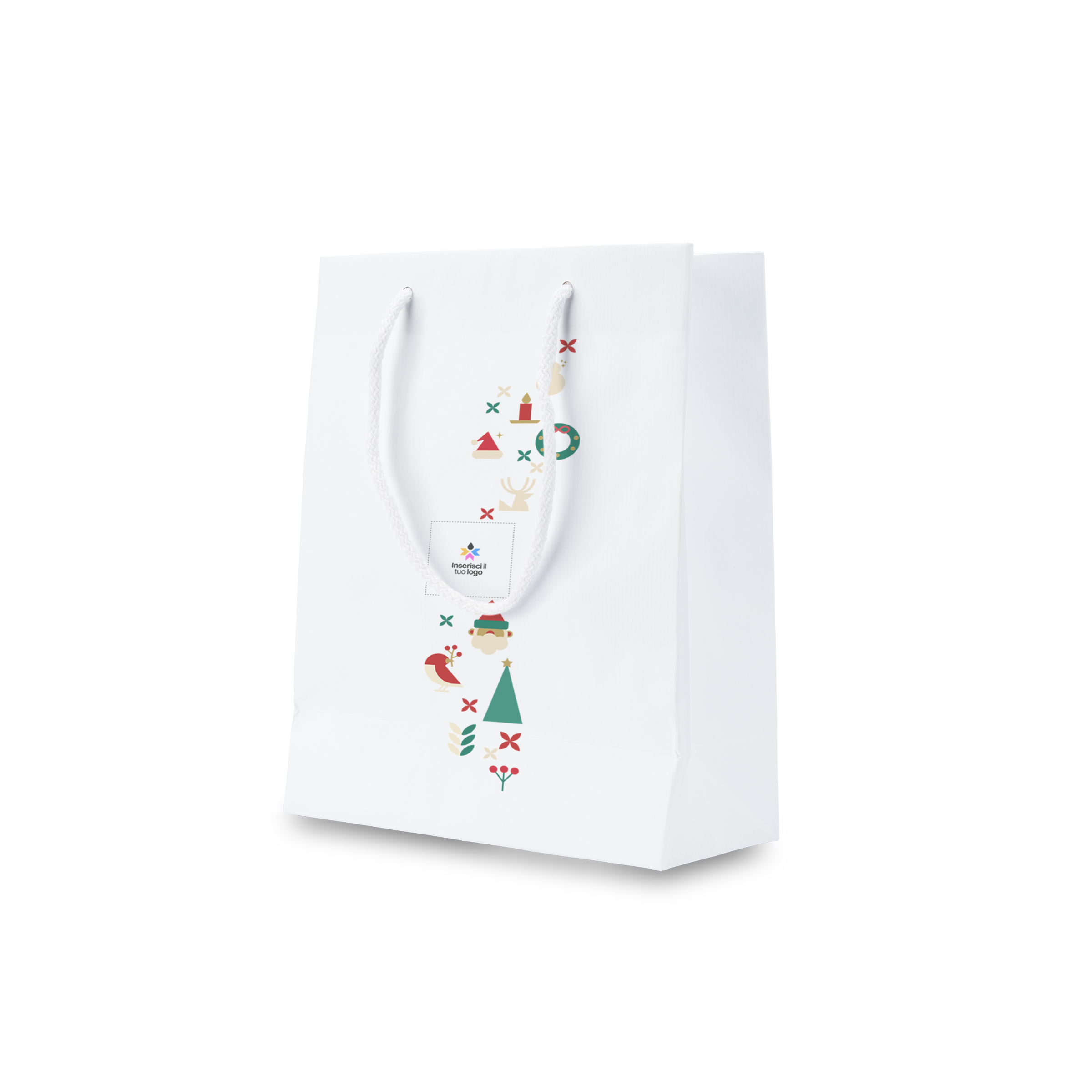 Shoppre in carta Lux sealing bianco Natale