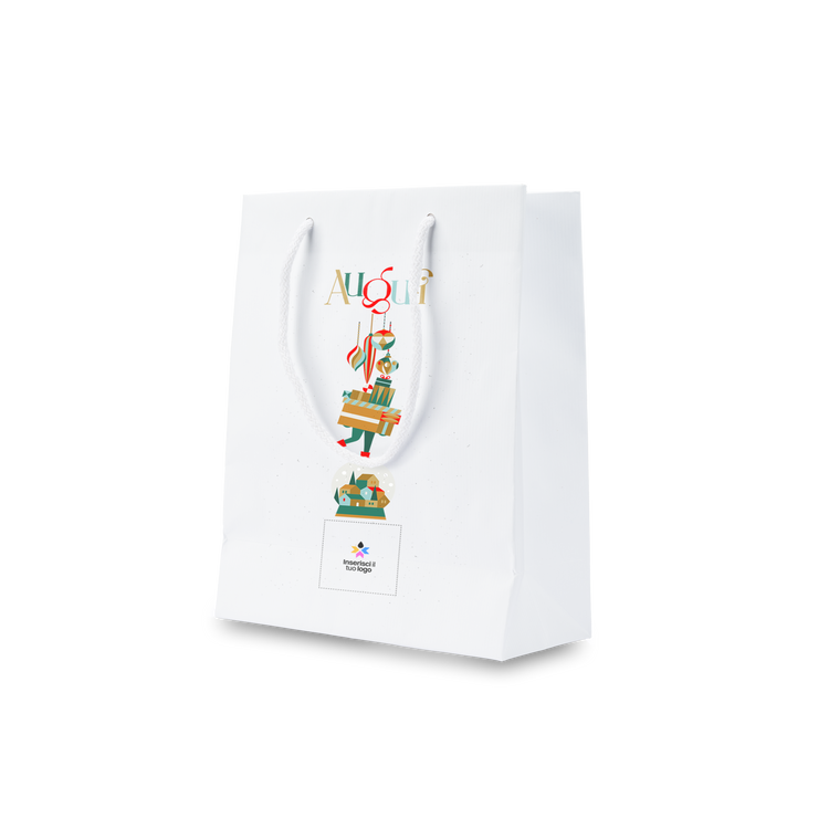 Shoppre in carta Lux sealing bianco Natale- Printcentral - - -