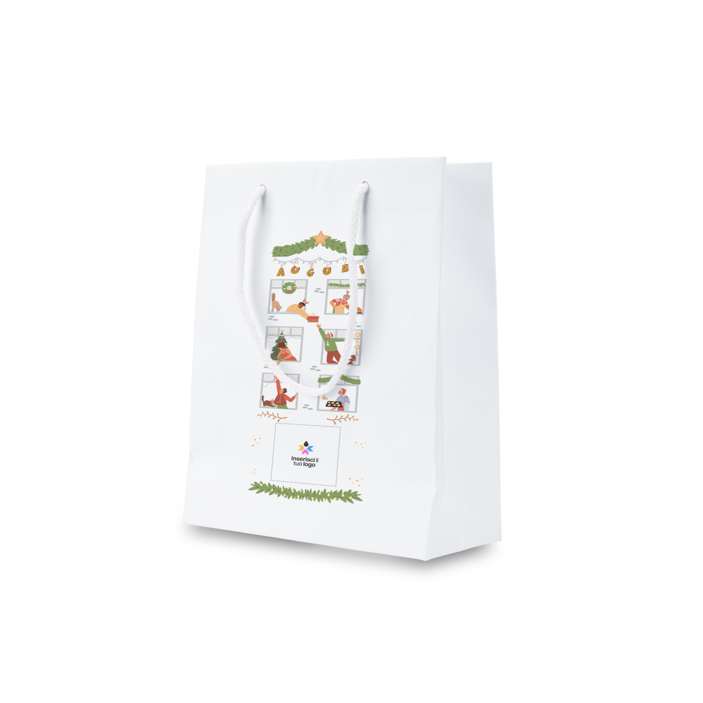Shoppre in carta Lux sealing bianco Natale- Printcentral - - -