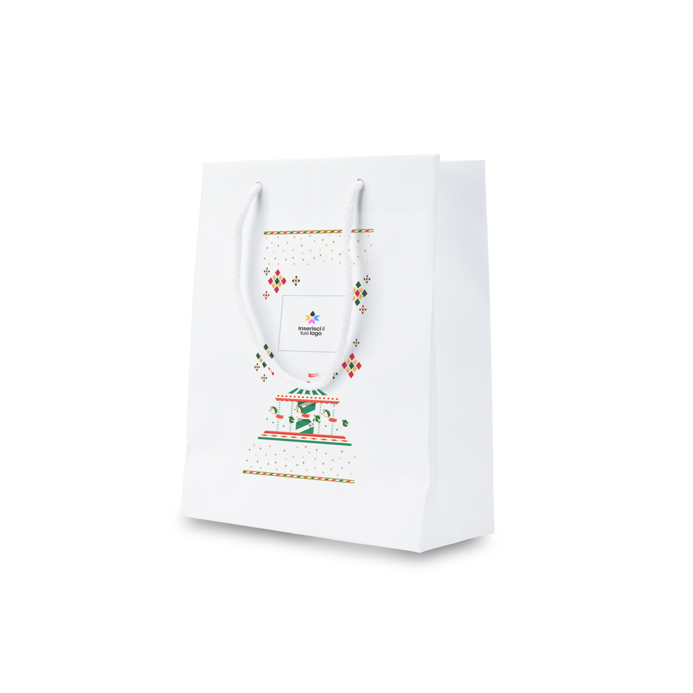 Shoppre in carta Lux sealing bianco Natale- Printcentral - - -
