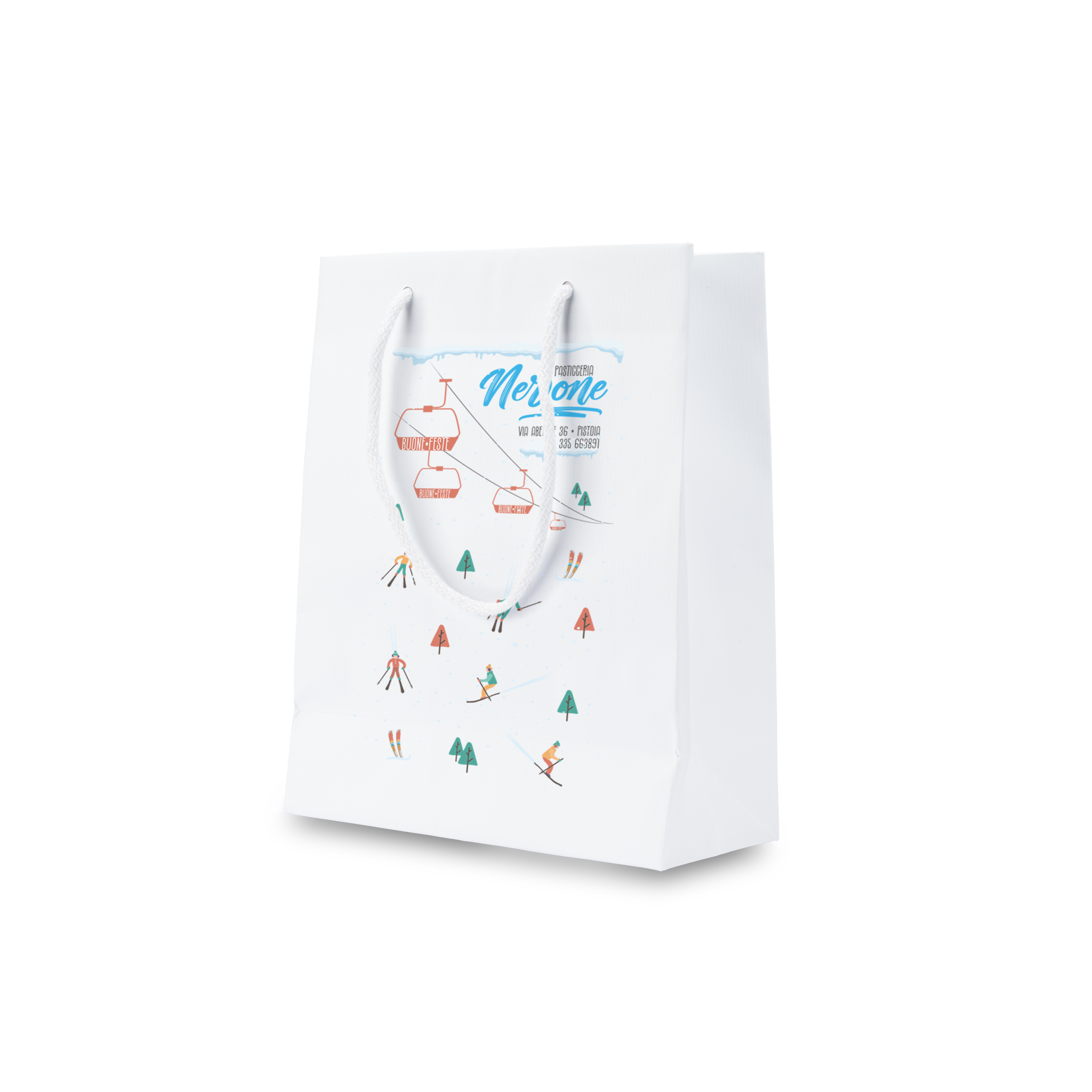 Shoppre in carta Lux sealing bianco Natale- Printcentral - - -