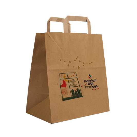 Shopper in carta Basic Take away avana Natale- Printcentral - - -