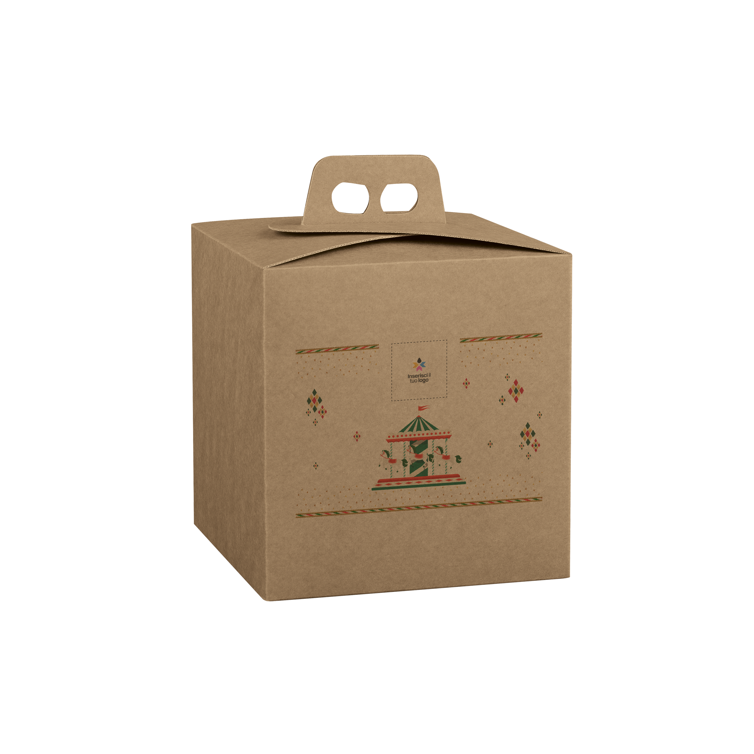 Scatole porta panettone quadrella avana- Printcentral - - -