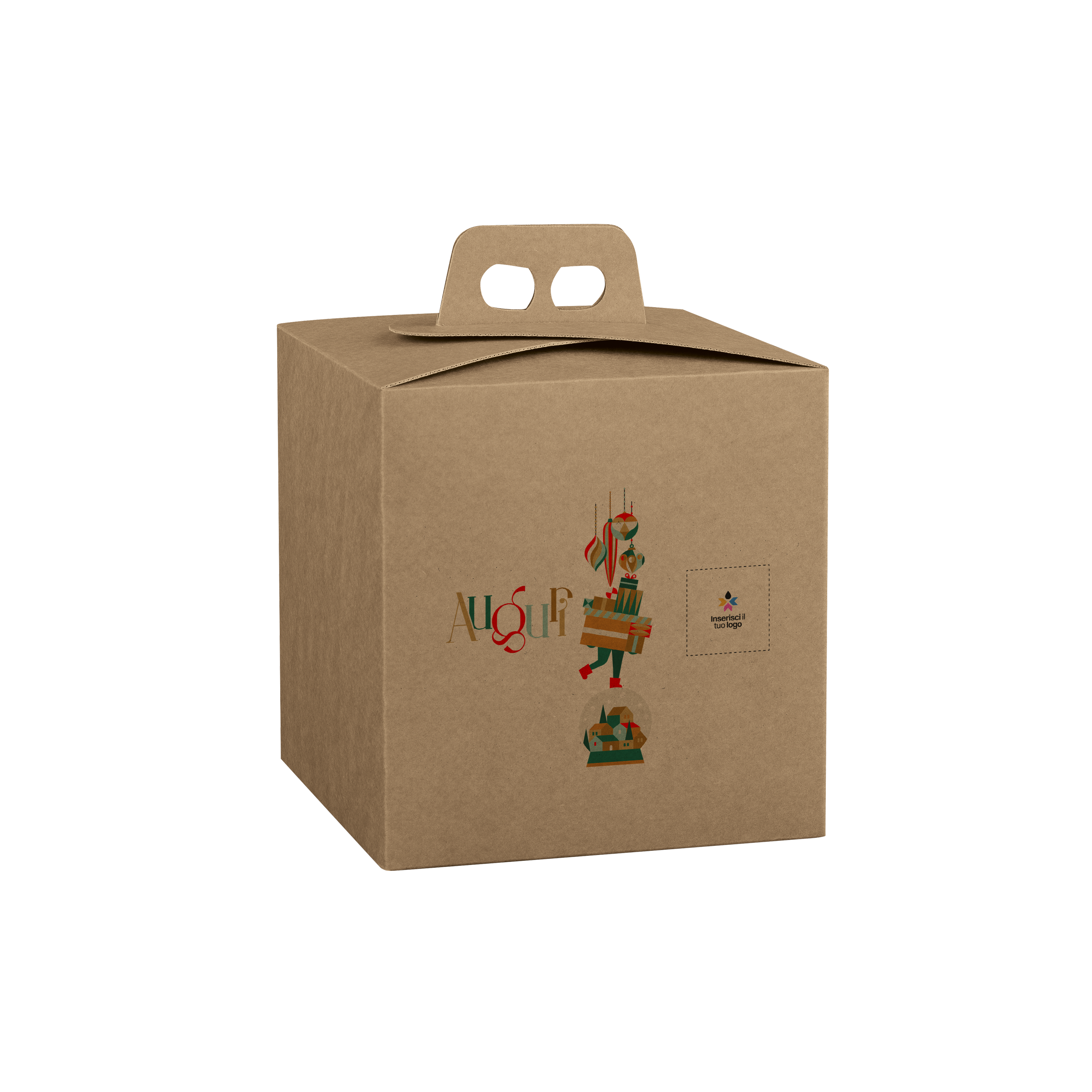 Scatole porta panettone quadrella avana- Printcentral - - -